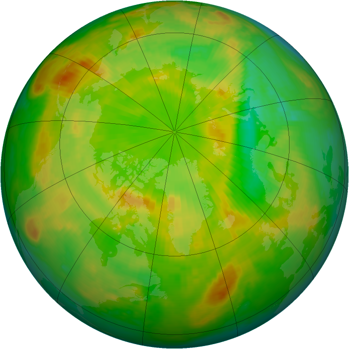 Arctic ozone map for 17 June 1998